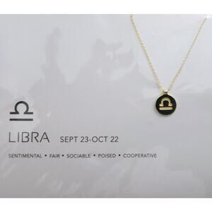 WISHBONNE 14K Gold Dipped Libra Charm Necklace Made in USA
